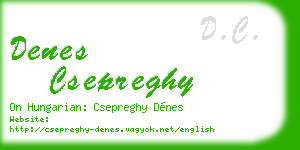denes csepreghy business card